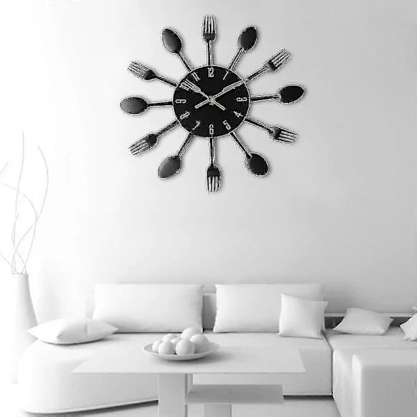 Modern Design Iver Bestick Köksredskap Väggklocka Sked Gaffel Klocka