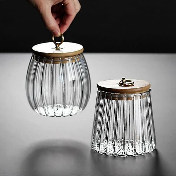 Förseglad Transparent Kryddburk i Glas med Lock, teförvaringsburk B