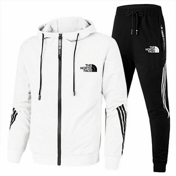 The North Face Herre Hoodie Sweatshirt Joggingbukser Træningsoverall 2PCS/Set Sportstøj Hvid White XL White XL