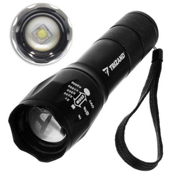 CREE LED T6 Ficklampa – Kraftfull med Inbyggt Batteri_CA Black Svart