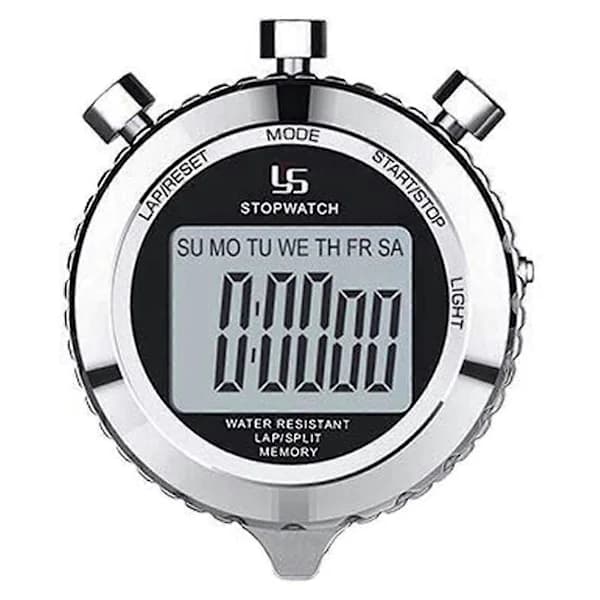 Digitalt Stopur Timer Metal Stopur med Baggrundsbelysning, 2 Omgangs Stopur Timer til Sportsstævner