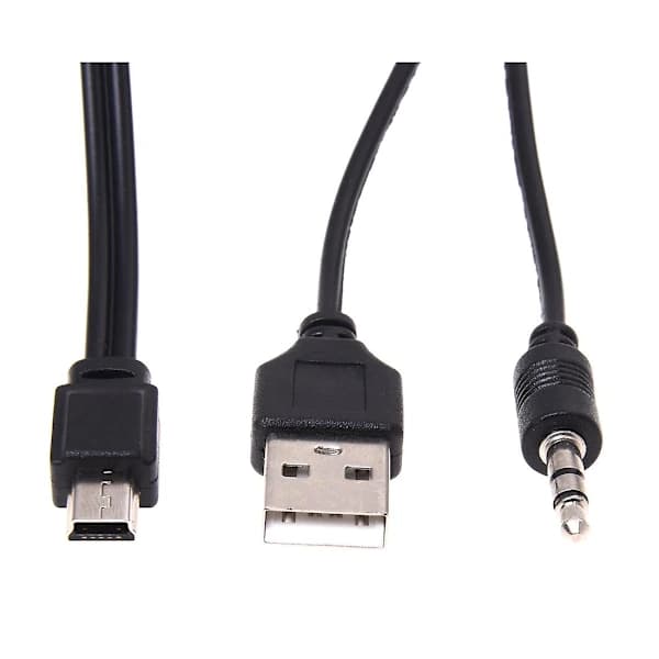 3,5 mm Aux USB2.0 Han Mini 5 Pin USB Bærbar Højttaler Lydkabel