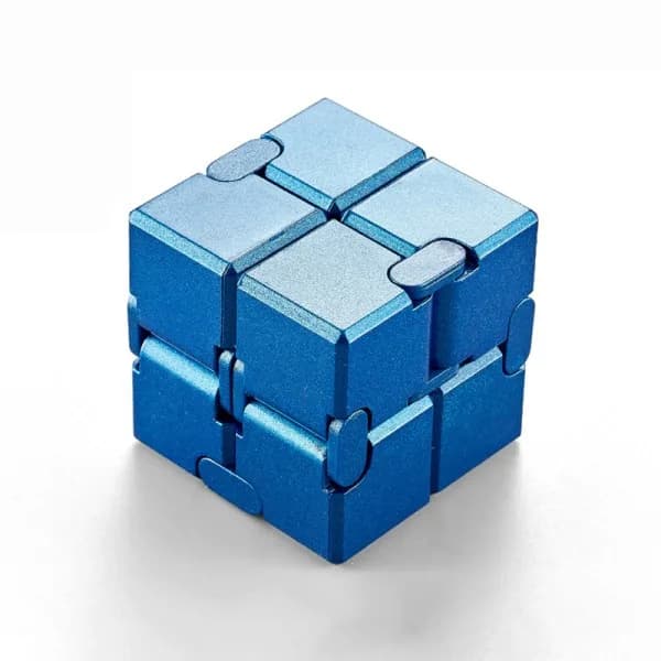 Stressleksaker Premium Metall Infinity Cube Bärbar Svart Silver silver
