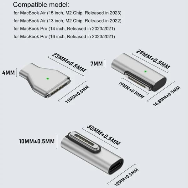 Typ-C hun til Magsafe 3-konverter USB-C magnetisk adapter Mellembøjning