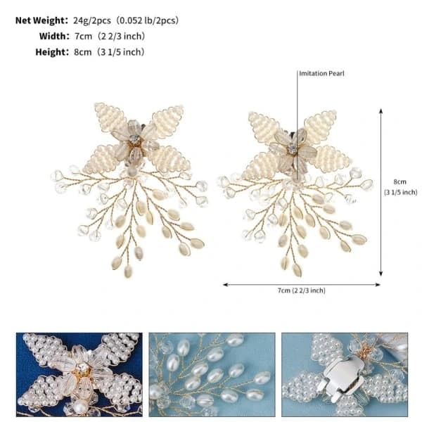 Par (2 stk.) Bryllupssko Dekorationer Blomster Perler Sko-clips