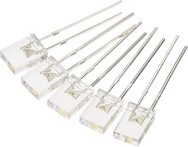 2x5x7mm x LED-lampe, 150 stk rektangulær lyssterk klar lysdiode for elektronisk komponentindikator, rød