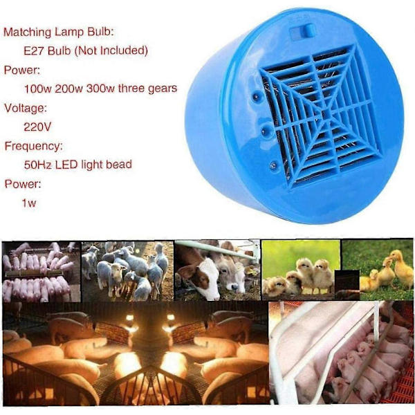 Animal Brooder Heat Lamp Chicken Coop, Even Heating Brooding Lamp with Body-Friendly Warmth, Flame Retardant Shell for Long-Lasting Use