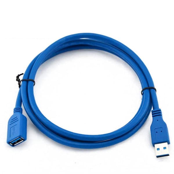 USB 3.0 Forlængerkabel - A Han til A Hun - 1,8 meter Blå