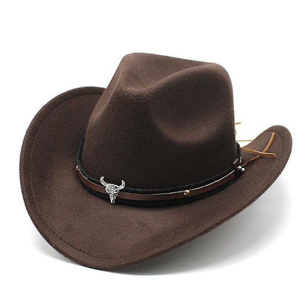 Western Cowboy Hög Hatt Filt Hatt brun_ca