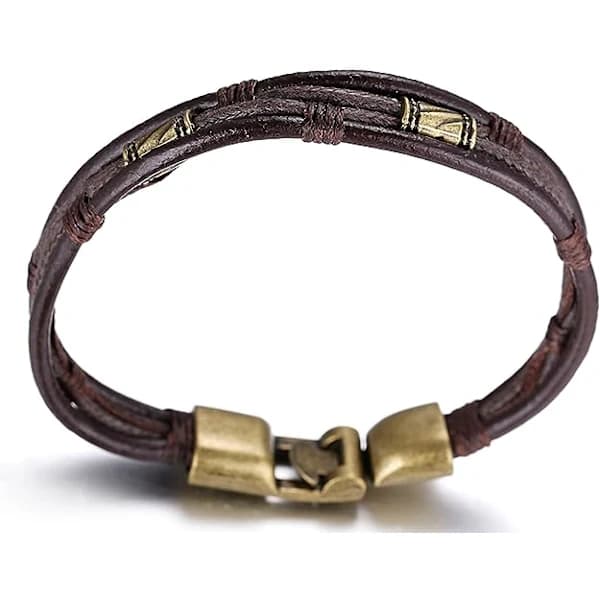 Retro Læderarmbånd til Mænd Vintage Stil 22cm
