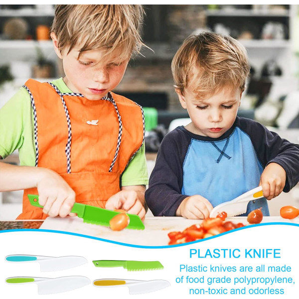 Barnekniver for barn - for å skjære og lage frukt eller grønnsaker Sett med 4_ca Set of 4