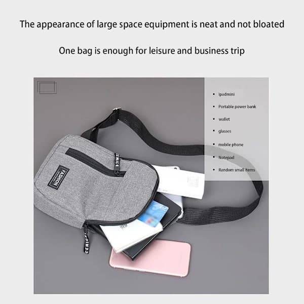Crossbody-taske Brysttaske SORT - på lager[ca]