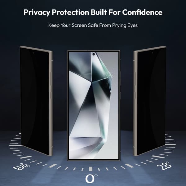 1-Pack Samsung S24 Ultra Privacy Screen Protector - Tempered Glass | [Automatic Installation] - Bubble-Free