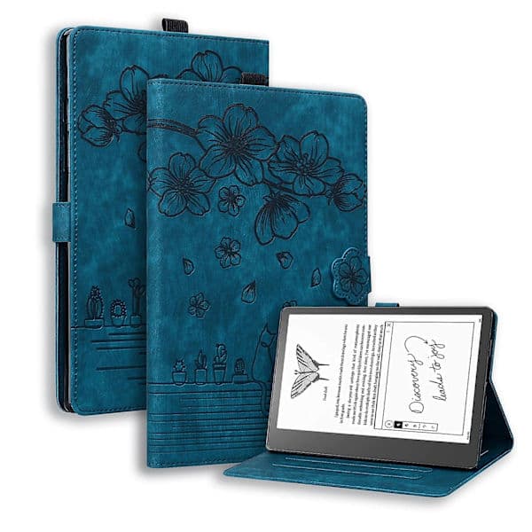 Sakura Katt Nahkakotelo Amazon Kindle Scribe 10.2 2022 Sininen