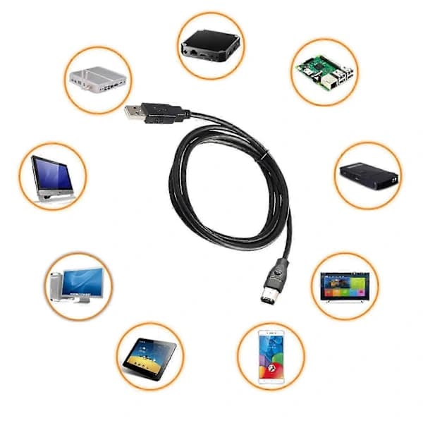 Firewire til USB Adapterkabel - IEEE 1394 6 Pin Han til USB 2.0 A Han Konverter 1.8m/3m/4.5m til Lydkort & Enheder