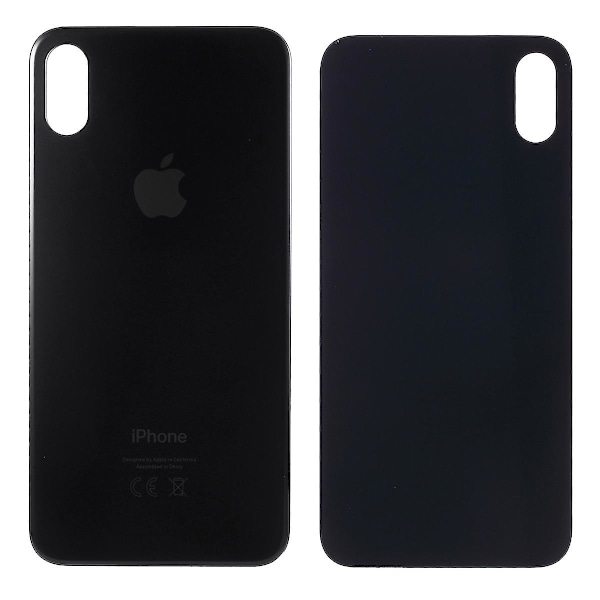 For iPhone XS 5.8 tommer Glass Bakside Batterideksel (EU-versjon) {FW} Black .CA