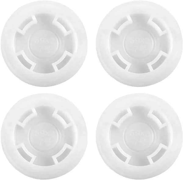 Trommelpropper 2 tommer fin gjenge poly buttress plugger for 55 gallon plasttromler, 4-pakning, hvit