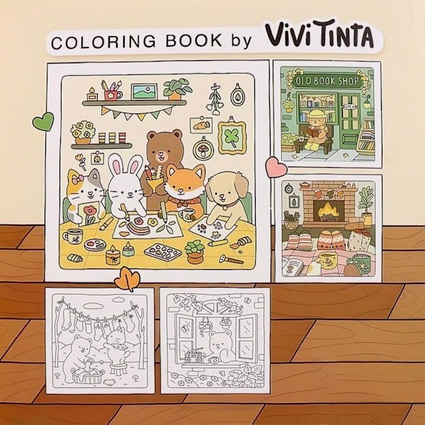 Adult & Teen Coloring Book with Super Cute Animal Characters in Simple Relaxing Patterns, Perfect for Relaxation, Paperback, 46 Pages