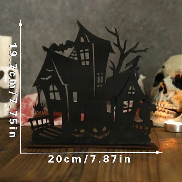 Spøkelseshus Tresiluett 3D-dekorasjon (Sett med 12)