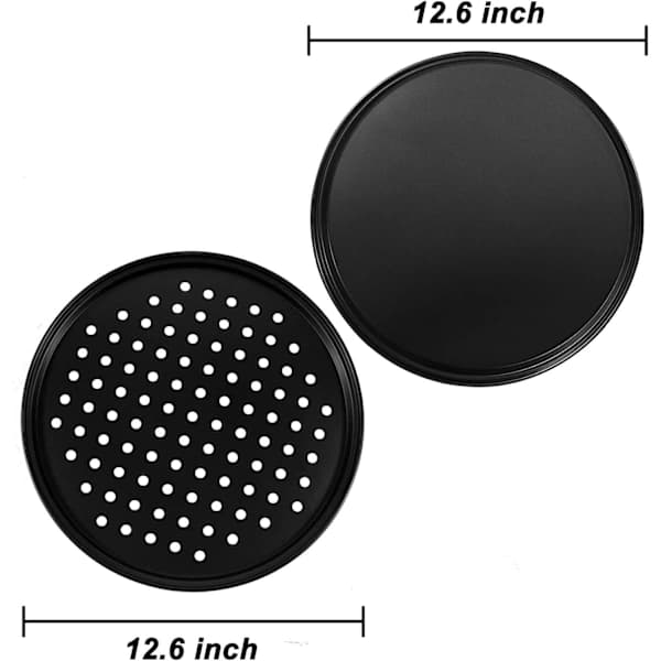 Stål Pizzaform til ovn, Pizza Bageform med huller, 30 cm rund