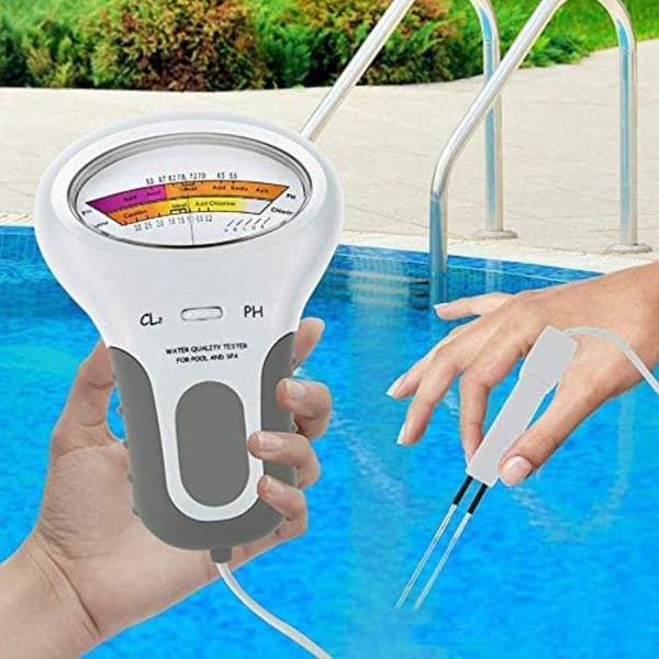 Klor pH-måler Pooltester, Ph/Cl2 Klortester Cl2 Nivåmåler Test Spa Vannkvalitetsanalyse Overvåkingsmonitor Analysator