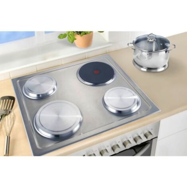 DPZO Beskyttelse Elektrisk komfyr, dekselplate i stål, Sett med 4, Rustfritt stål, ø16 og 20 cm, matt-DPZO.ca