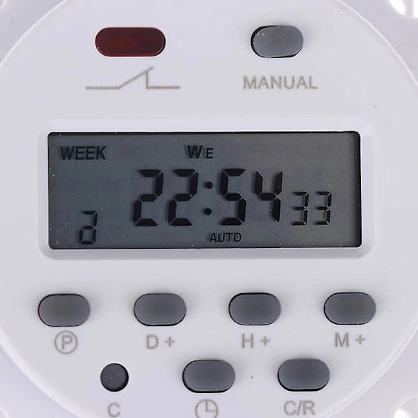 Digital Timer DC/AC 12V 16A LCD-display Programmerbar Timer OVP-afbryder