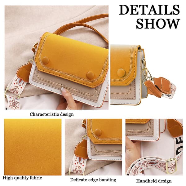 Liten crossbody-veske for kvinner - Håndveske - Tofarget motedesign yellow yellow