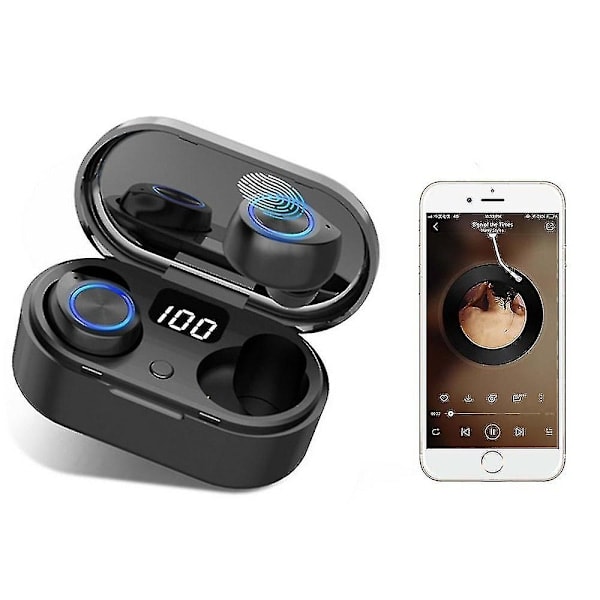 Trådløse hodetelefoner Bluetooth 5.0 med 500mAh ladeetui