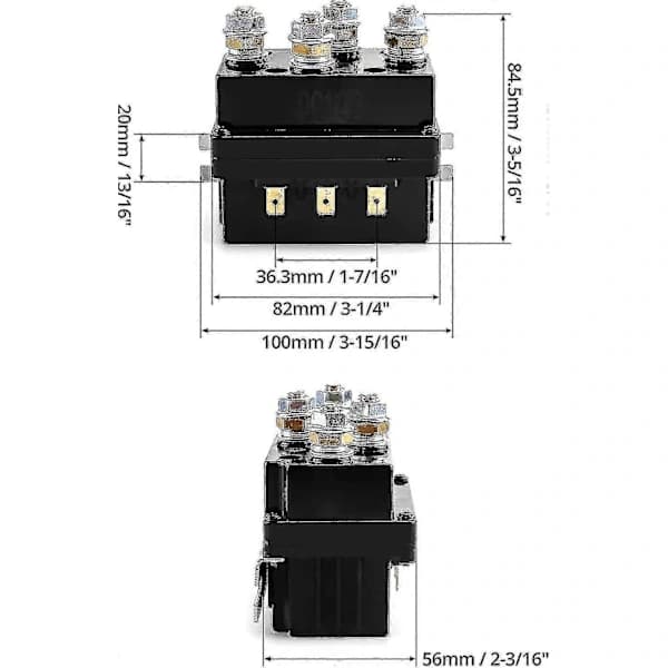 Solenoiderelæ, 12V 500A Spilrelæ Solenoid Erstatningskontaktor