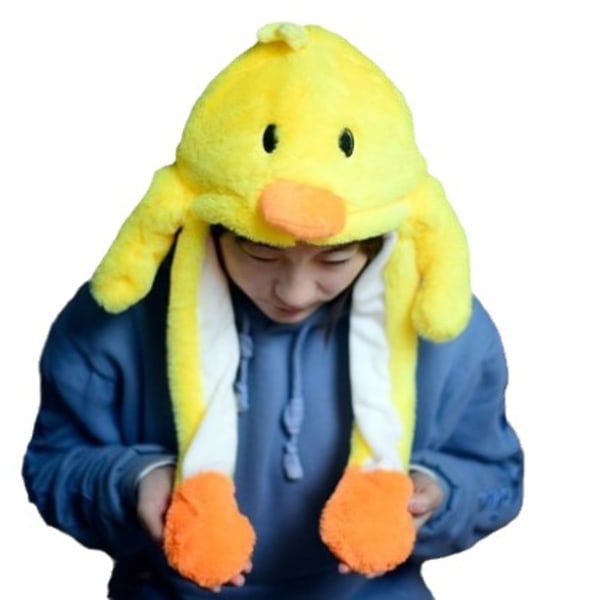 Plush ja lämmin kaninhattu LED-valoilla, hyppivä hattu Luminous Unicorn (Pink)