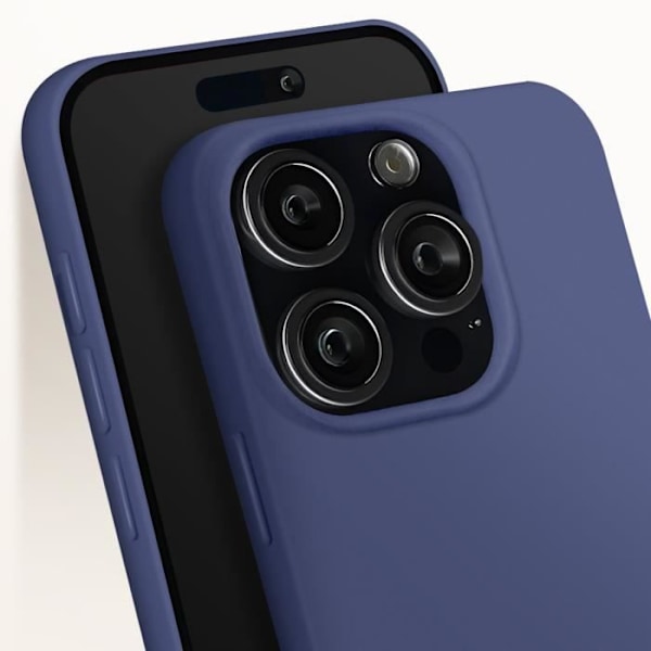 iPhone 16 Pro Silikon Case Mat Finish Blød Berøring Midnat Blå RED