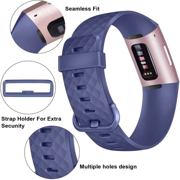 Erstatningsarmbånd 6-pakks band for Fitbit Charge 4 Hvit