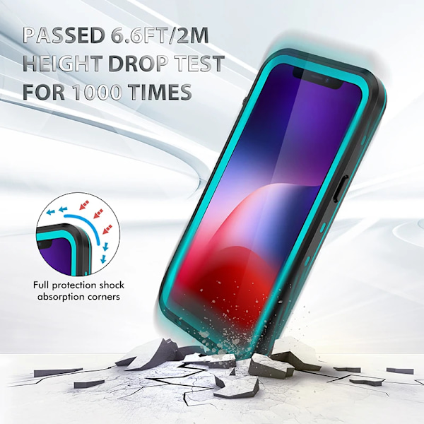IP68 Vandtæt Til iPhone 15 14 13 12 11 Pro Max XS Max XR 7 8 Case RedPepper Klar Cover Dykning Undervands Svømning Udendørs Sport BK med Rem BK with Strap i-Phone XR 6.1