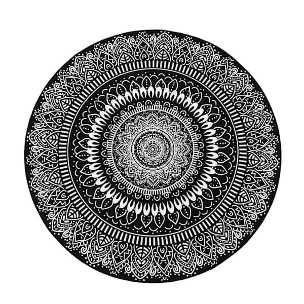 Rund matta med mandala-blomma, rumsmattor, halkfri golvmatta