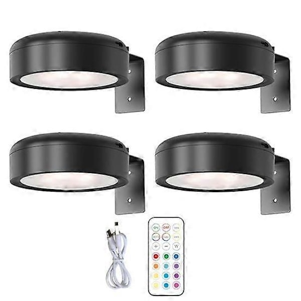 Seinään kiinnitettävä langaton kuvalamppu kaukosäätimellä, himmennettävä, paristokäyttöinen, säädettävä 13-värinen RGB-maalauslamppu musta