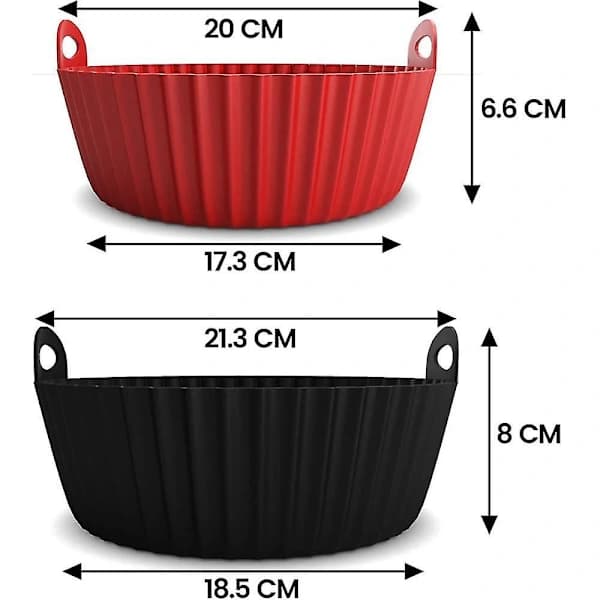 [CA] Airfryer silikoneforing (2-pak) - 7,5 tommer og 8,5 tommer foring