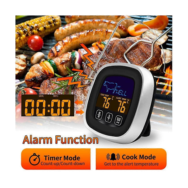 CASA BBQ Matlaging Mat Termometer Digital BBQ Ovn Kjøtt Matlaging Grill Termometer med Timer Temperatur