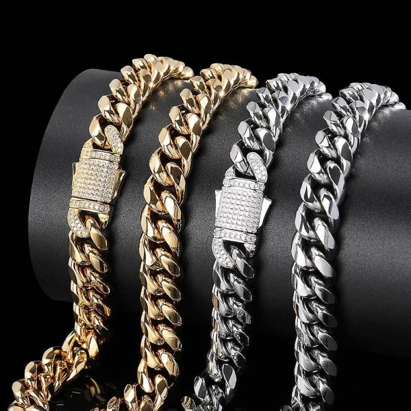 Sølvhalskæde til mænd 20/18 tommer Klassisk 10 mm kæde Luksussmykker Bryllup Julegaver 18 tommer Sølv