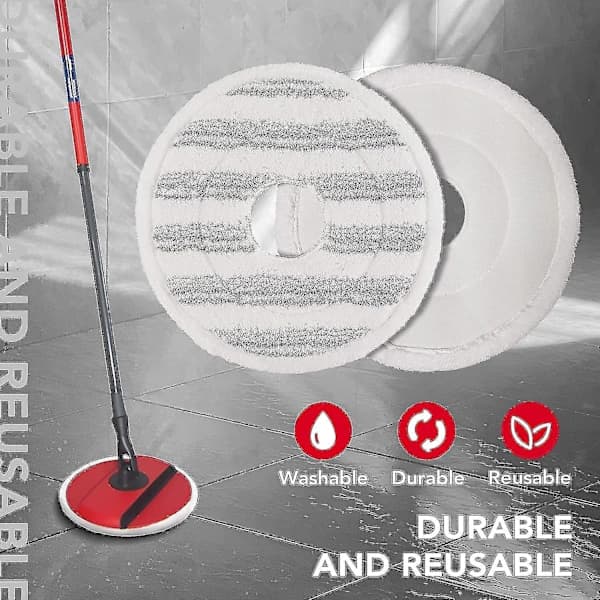 3 stk moppefyllinger for Vileda Spin And Clean mopp – Erstatningsmoppehode for spinmopp – Vaskbart gjenbrukbart mikrofibermoppehode for gulvrengjøring...