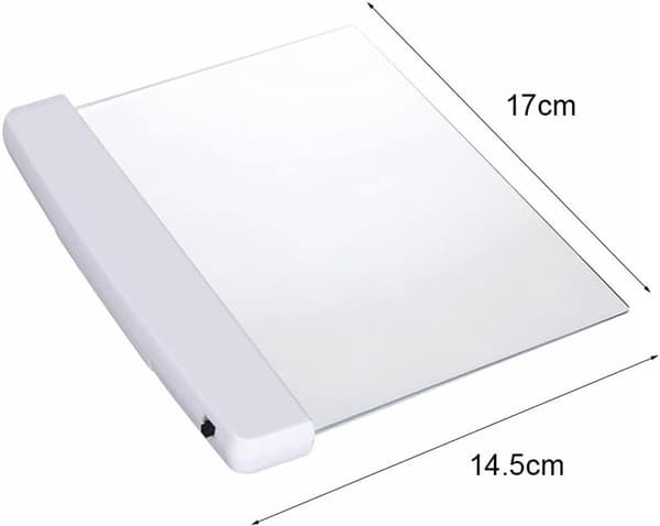 LED-boklampa platt panel läslampa på batteri för nattläsning resor och studier vit
