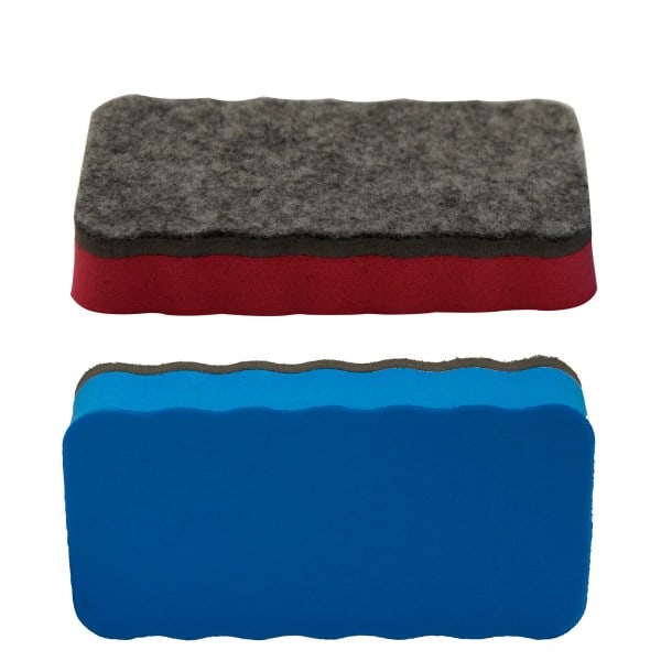 2 st vita tavelsudd, magnetiska torr-sudd, sorterade, torr-sudd för whiteboard, magnetisk whiteboard-sudd, torr-sudd (2 st)