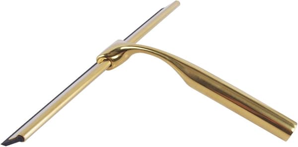 Guld rustfrit stål bruseskraber 9,8\" – med holder, ingen boring, til badeværelsesglas