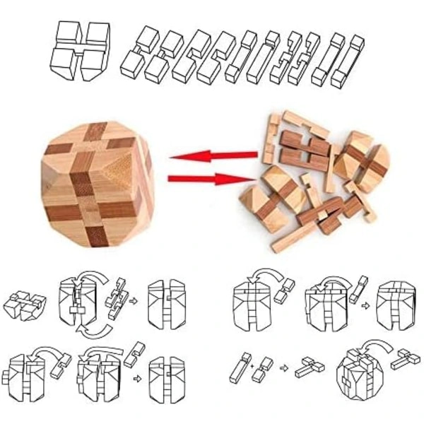 12 dele pædagogisk legetøj 3D Challenge IQ Thinking Test Mini Woo