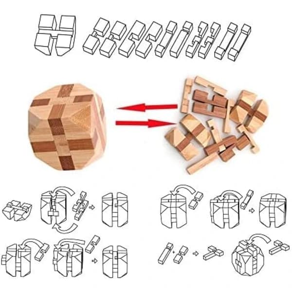12 deler pedagogiske leker 3D Challenge IQ Thinking Test Mini Woo