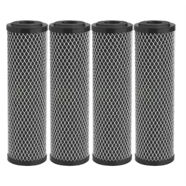 4 stk. kullvannfilter 10-tommers kullsediment smaks- og luktfilter