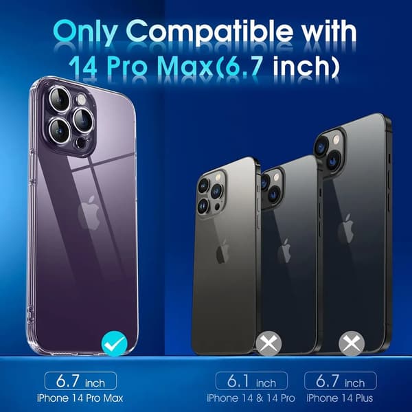 iPhone 14 Pro Max Transparent TPU Case - Extra Camera Protection iPhone 14 Pro Max iPhone 14 Pro Max