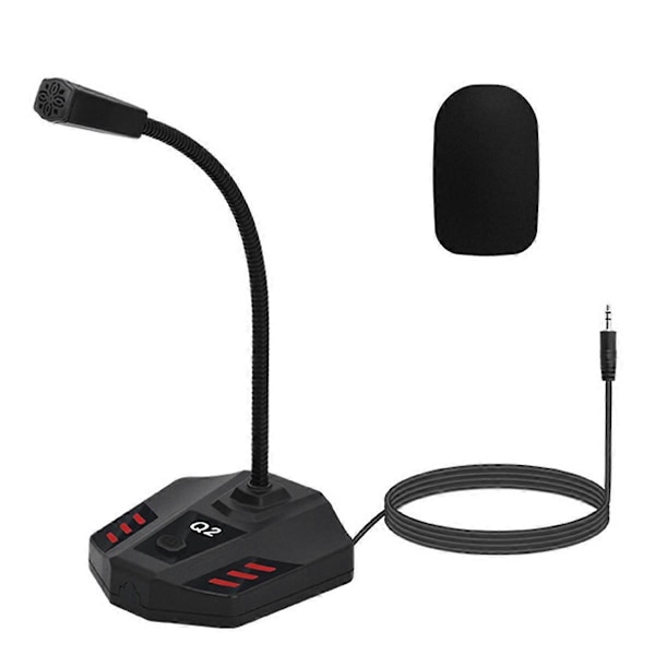 CASA Q2 Bordsmonterad Svanhals Kondensatormikrofon XLR Konferensmikrofon för Möten/Röst/Spel, 3.5mm