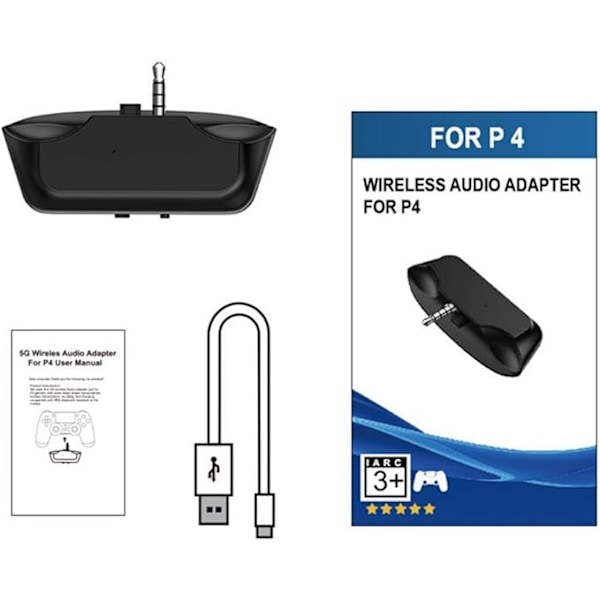 Trådløs Bluetooth 5.0 Lydmodtager Sender Til PS4 Dualshock 4 Mini3.5Mm Aux Stereo Adapter Til Bluetooth Headset