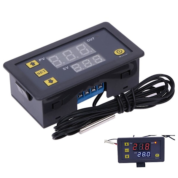 DC 12V 20A LCD Digital Termostat Temperaturregulator Måler Regulator W3230